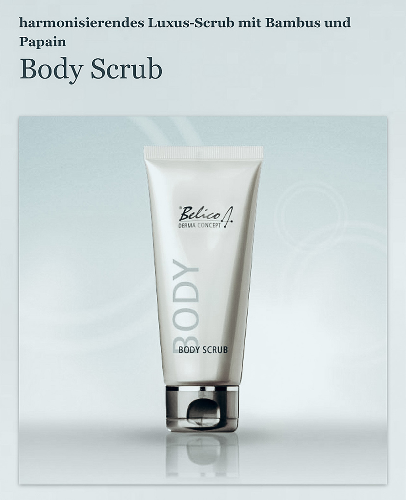 Body Scrub von Belico erhältlich bei Skin Expert Hamburg